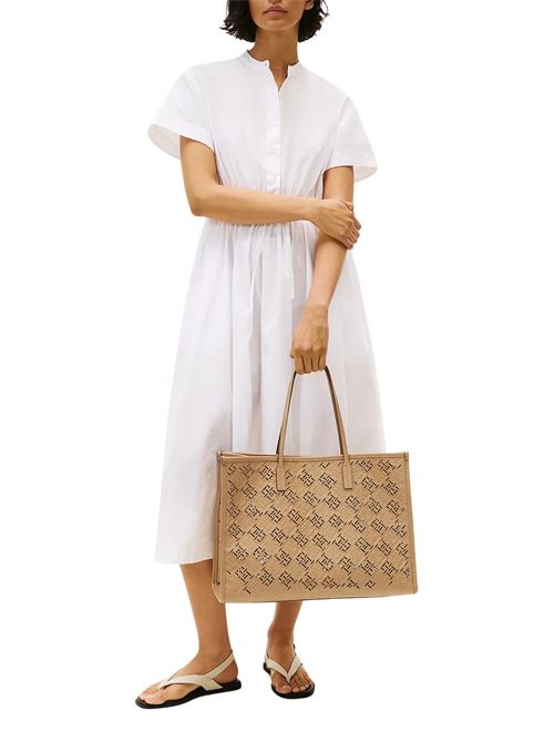Borsa beige in poliuretano Tommy Hilfiger | AW0AW17501RBC